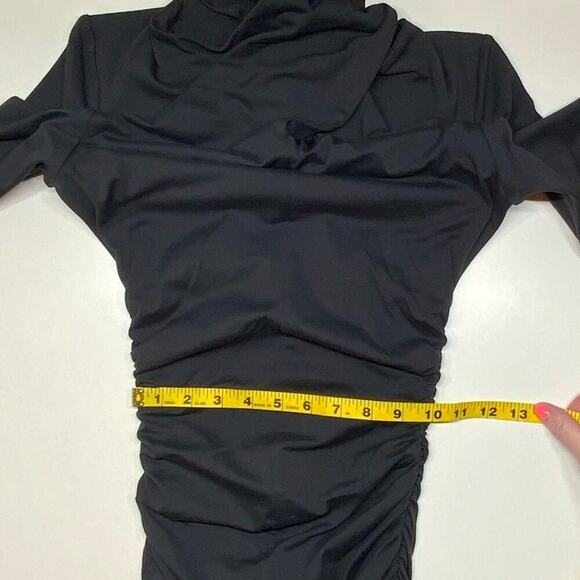 NWT | Susana Mónaco | Crisscross Mock Long Sleeve Dress | Onyx | Small - Picture 10 of 15